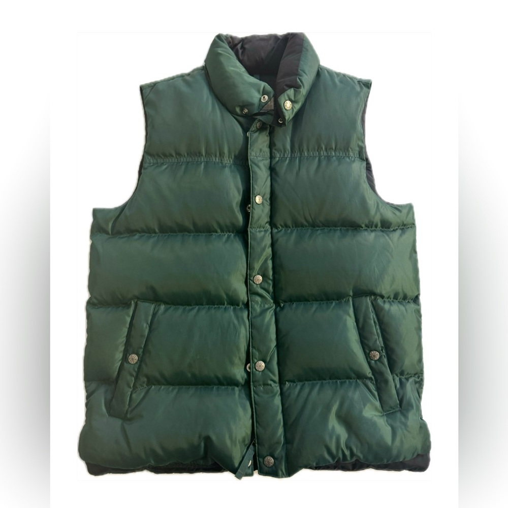 J CREW Hunter Green Down Puffer Vest Sz SMALL